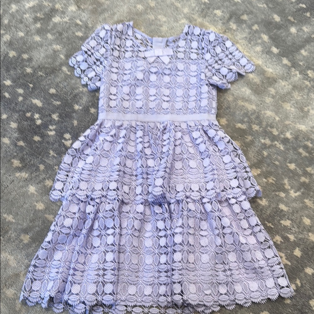 Self-Portrait Purple Tiered Puff Sleeve Sundress